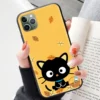 Black Case for iPhone 14 13 11 12 Mini X XS Pro Max Plus Cover Z 12 - Chococat Shop