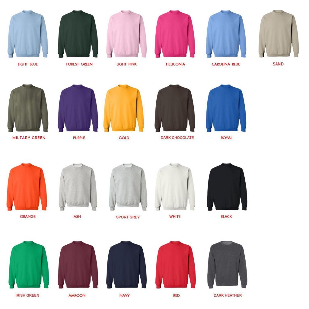 sweatshirt color chart - Chococat Shop